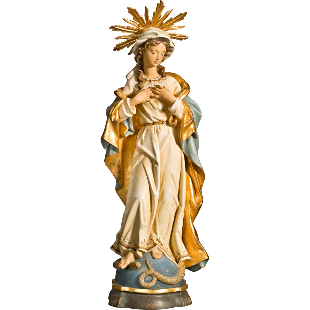 Virgen Inmaculada barroca con aureola
